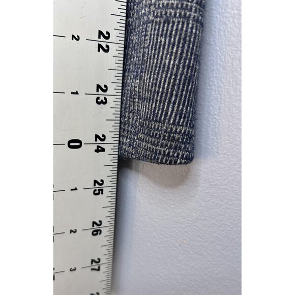 Zenbriele Blazer Mens 50R Gray Blue Glen Plaid Wool Blend Elbow Patch Sport Coat - Picture 10 of 16